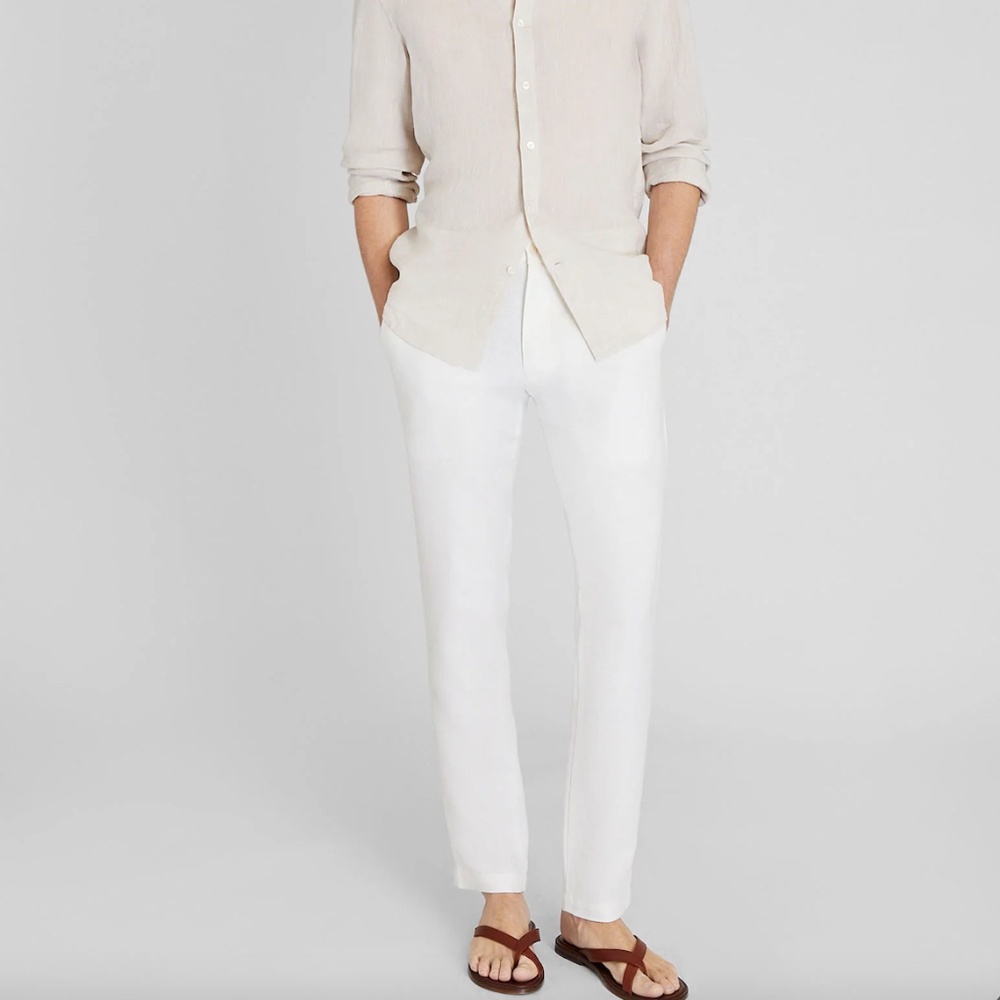 Connor Linen Pant - New With Tags - NEVER WORN - White (Khaki pics show detail)